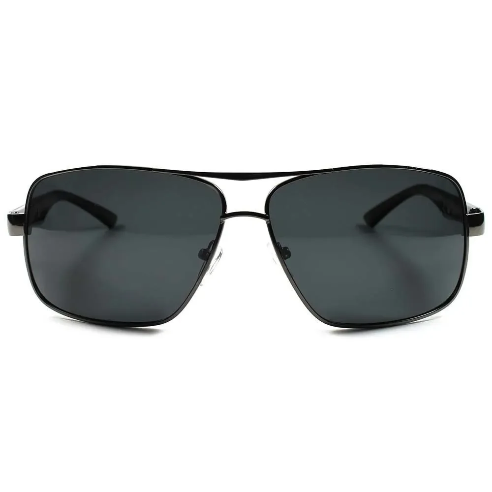 Anti Glare Driving Stylish Black Air Force Style Rectangle Polarized Sunglasses